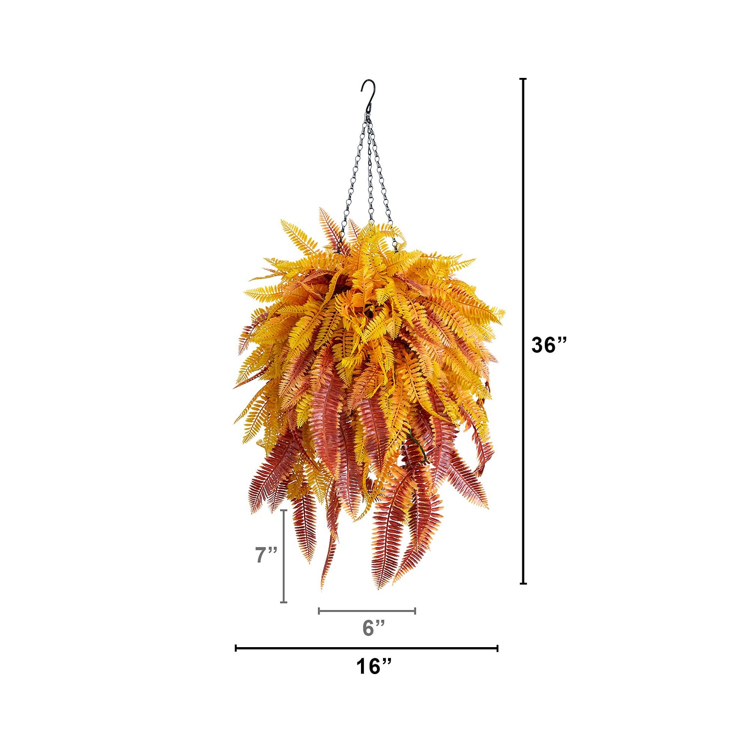 Nearly Natural 36" Fern Thanksgiving Hanging Basket