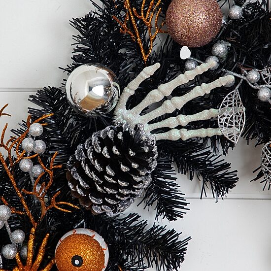 Nearly Natural 6ft Black Hands Spiders Eyeballs Indoor Garland