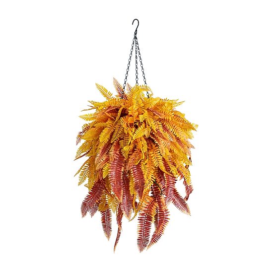 Nearly Natural 36" Fern Thanksgiving Hanging Basket