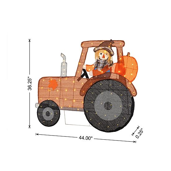 Glitzhome 44" Scarecrow On Tractor Thanksgiving Yard Art