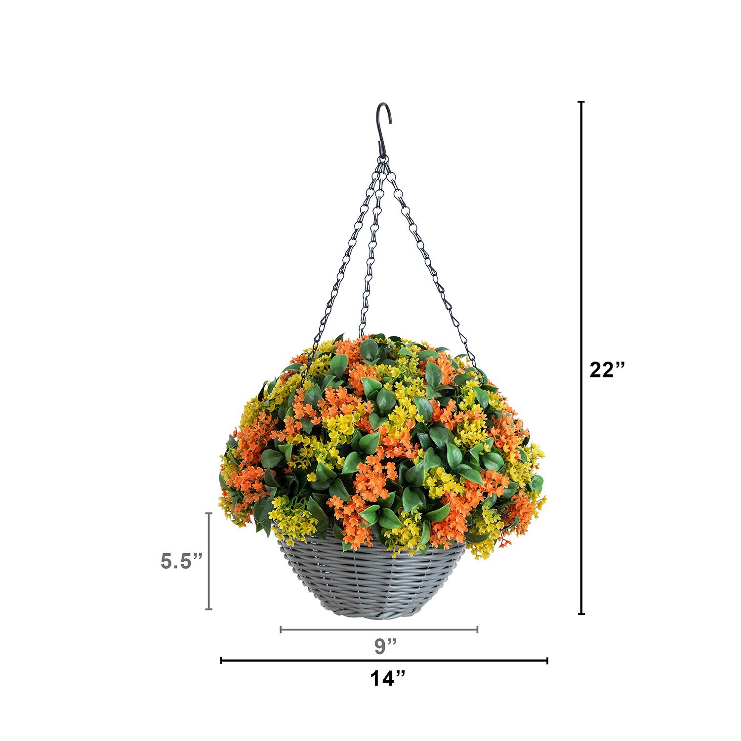 Nearly Natural 22" Gardenia Thanksgiving Hanging Basket