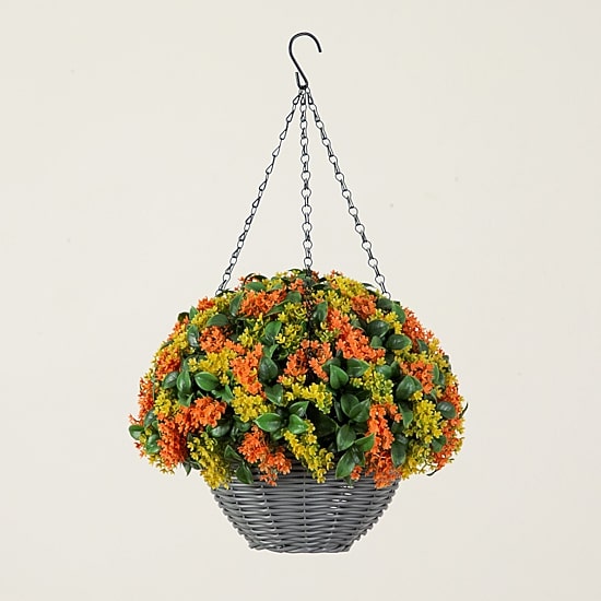 Nearly Natural 22" Gardenia Thanksgiving Hanging Basket