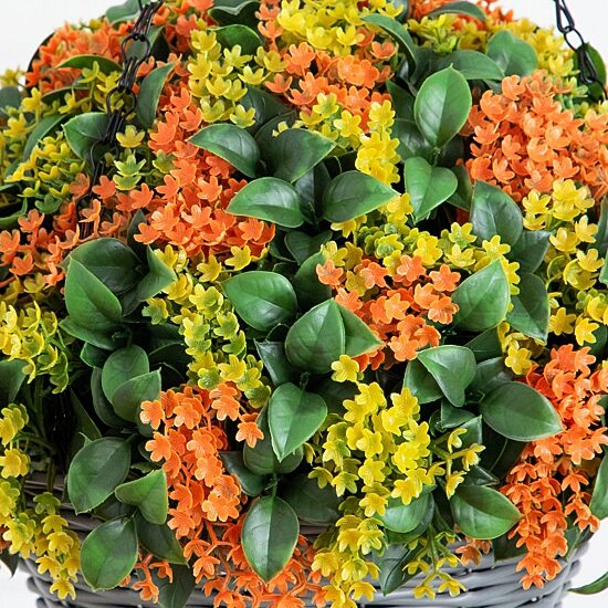Nearly Natural 22" Gardenia Thanksgiving Hanging Basket