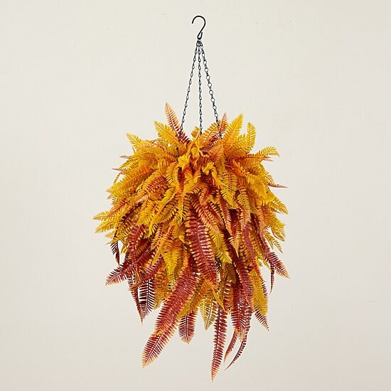 Nearly Natural 36" Fern Thanksgiving Hanging Basket