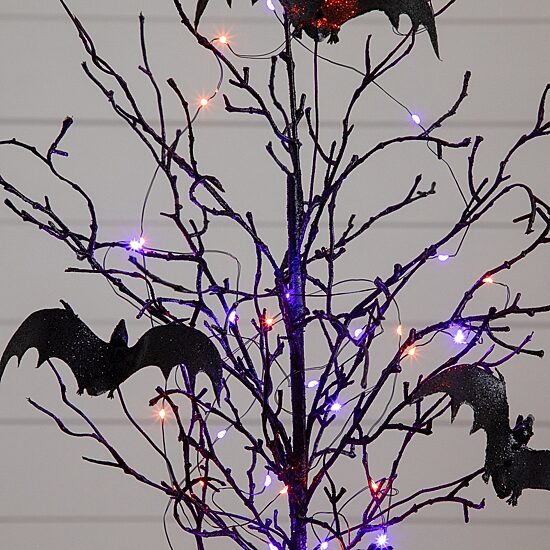Nearly Natural 2ft Black Twig Bats 40 Indoor Artificial Tree
