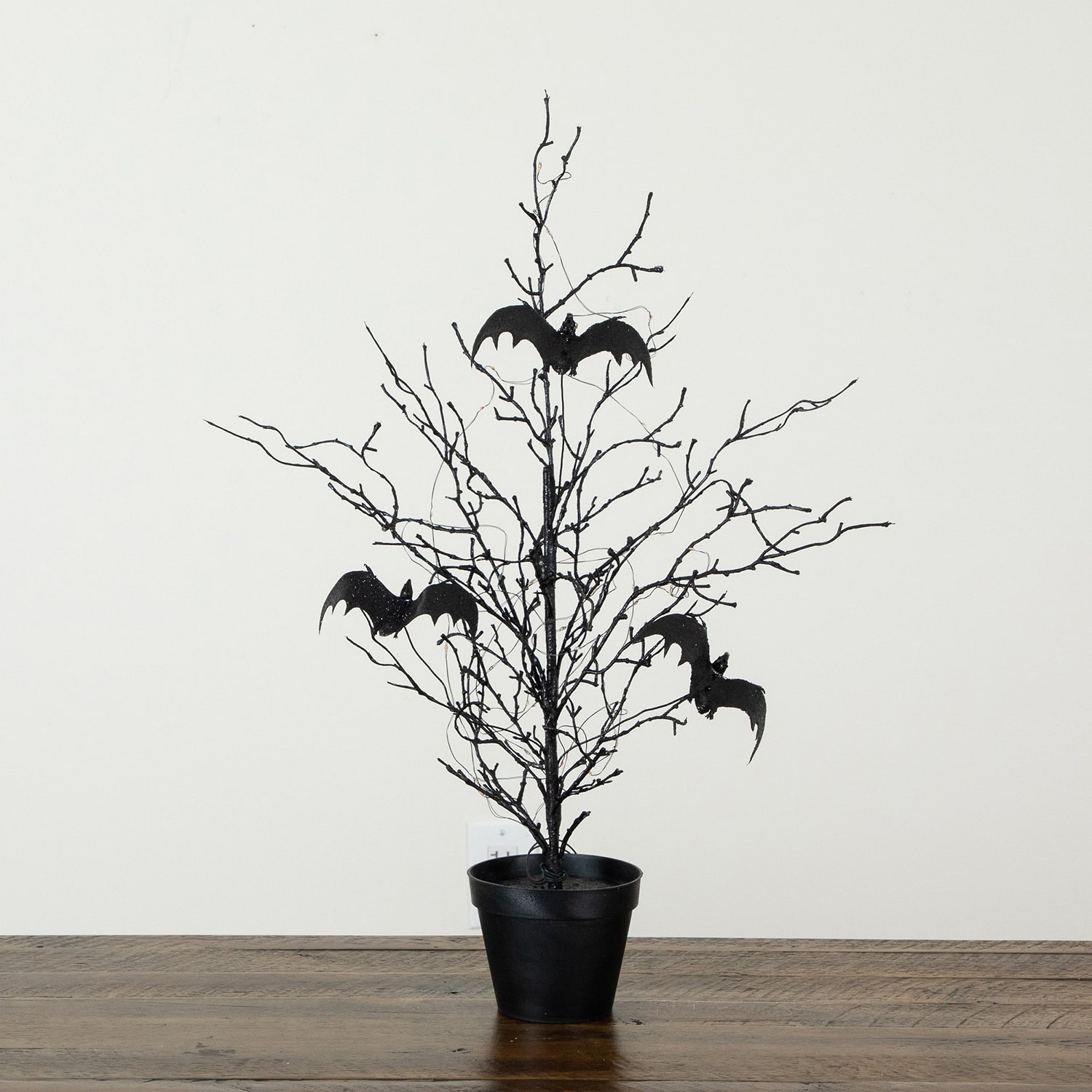 Nearly Natural 2ft Black Twig Bats 40 Indoor Artificial Tree