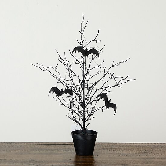 Nearly Natural 2ft Black Twig Bats 40 Indoor Artificial Tree
