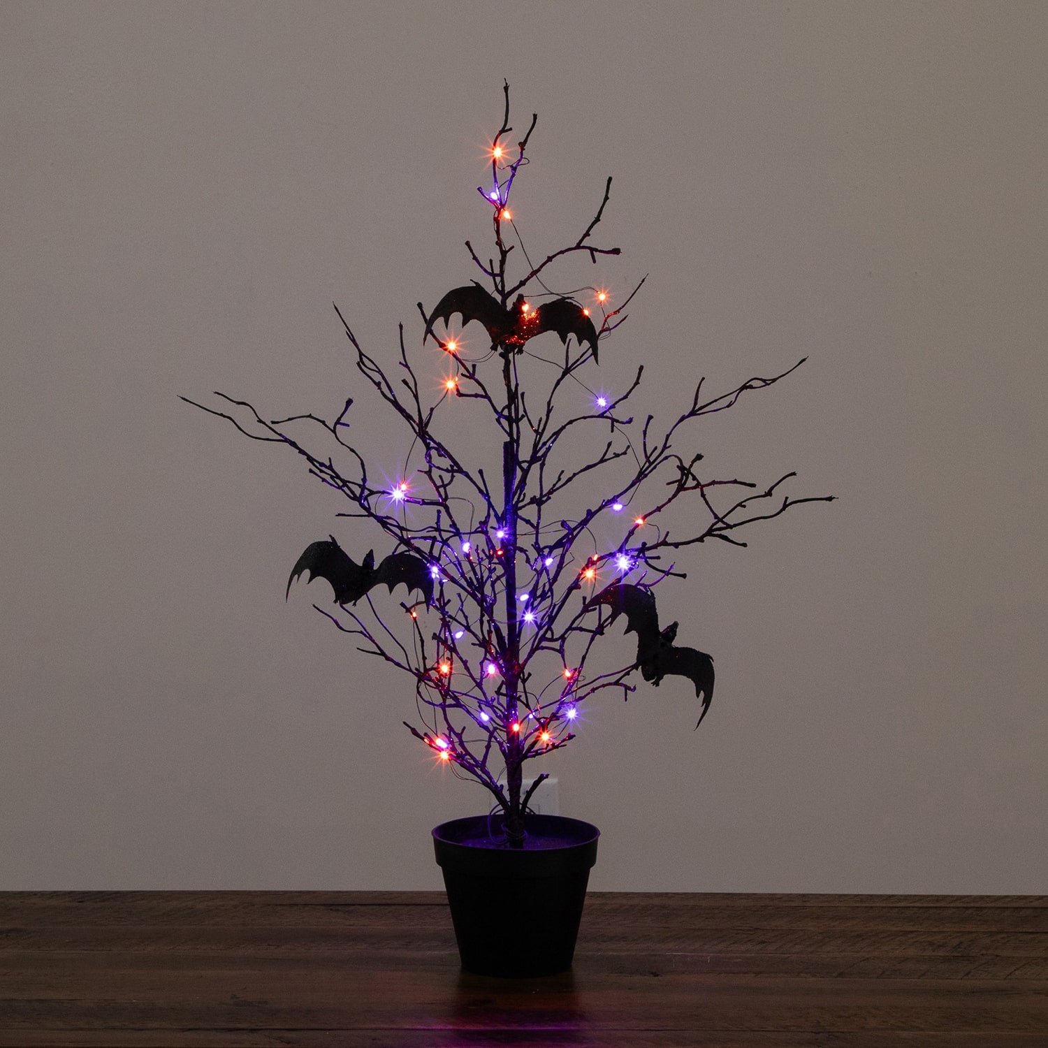 Nearly Natural 2ft Black Twig Bats 40 Indoor Artificial Tree