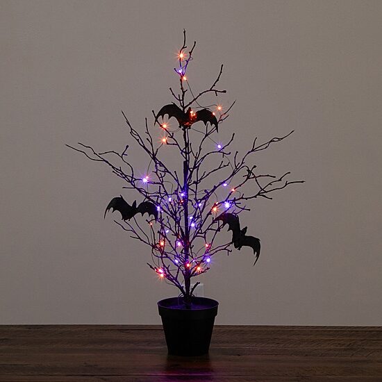 Nearly Natural 2ft Black Twig Bats 40 Indoor Artificial Tree