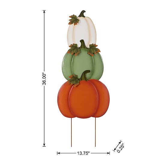 Glitzhome Stacked Pumpkin Thanksgiving Yard Art