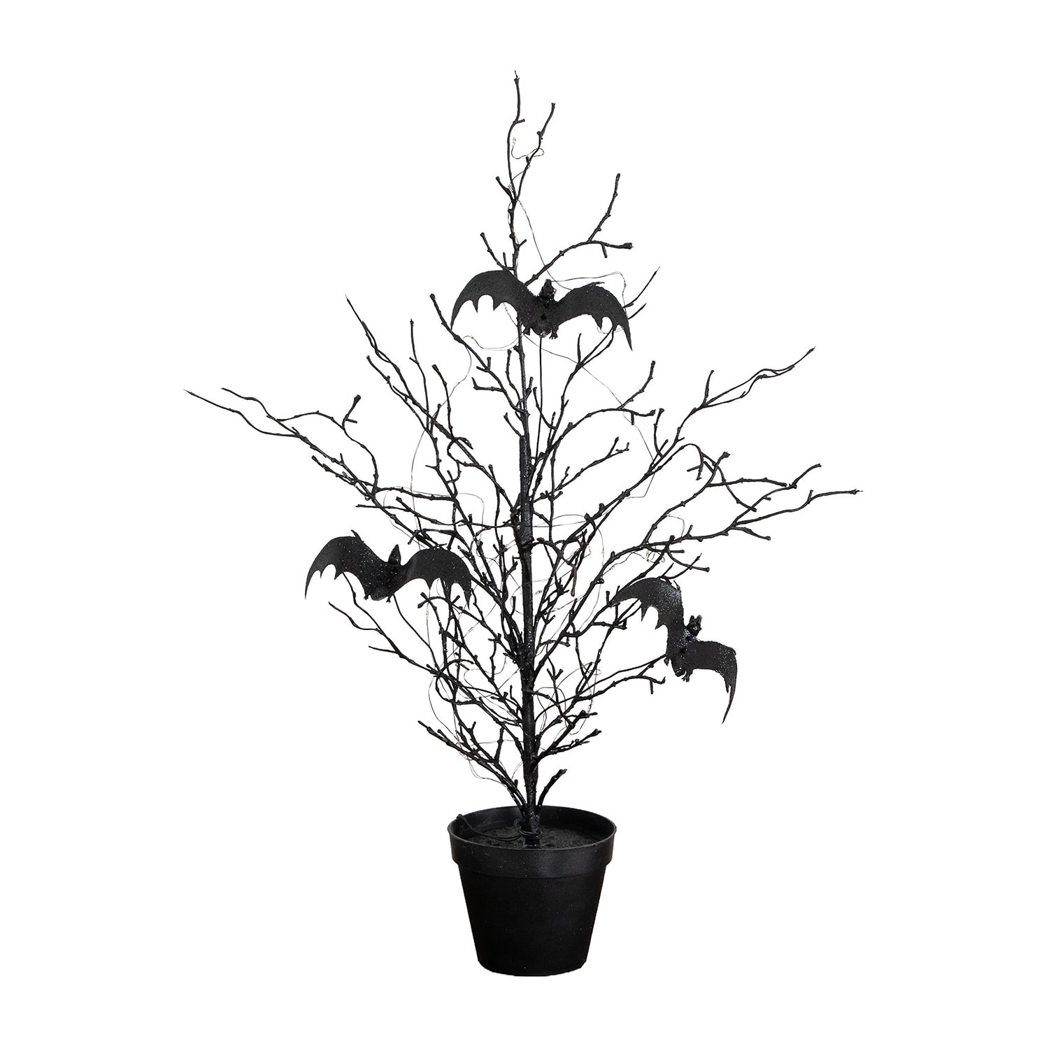 Nearly Natural 2ft Black Twig Bats 40 Indoor Artificial Tree