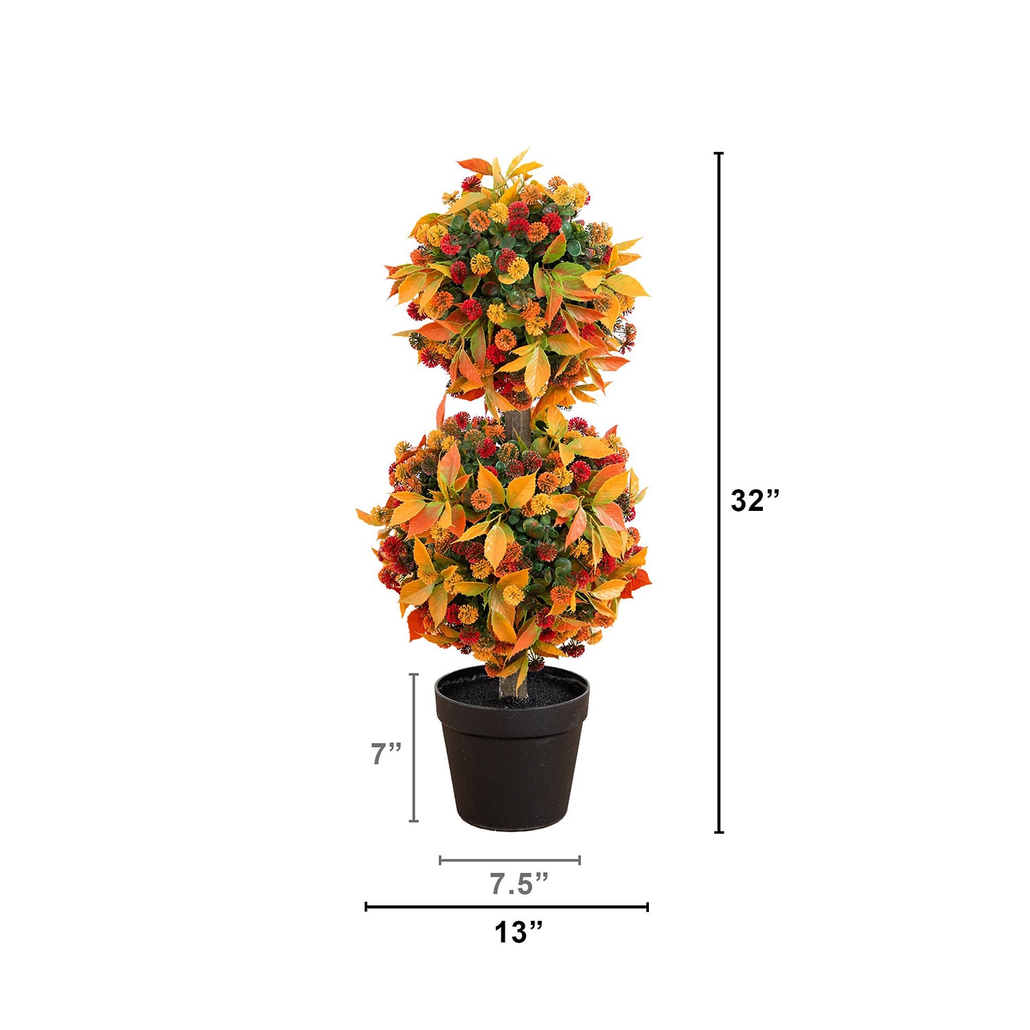Nearly Natural 3ft Mum Double Thanksgiving Topiary