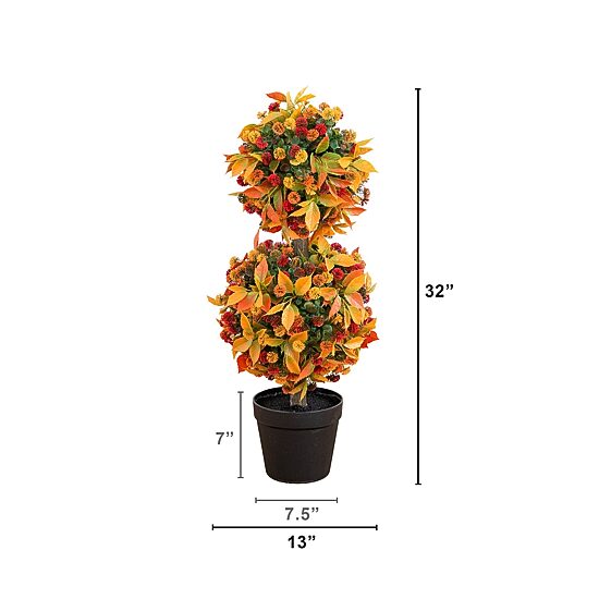 Nearly Natural 3ft Mum Double Thanksgiving Topiary