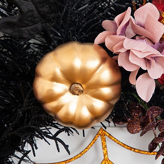 Nearly Natural 24" Skulls Spiders Pumpkins Wreath