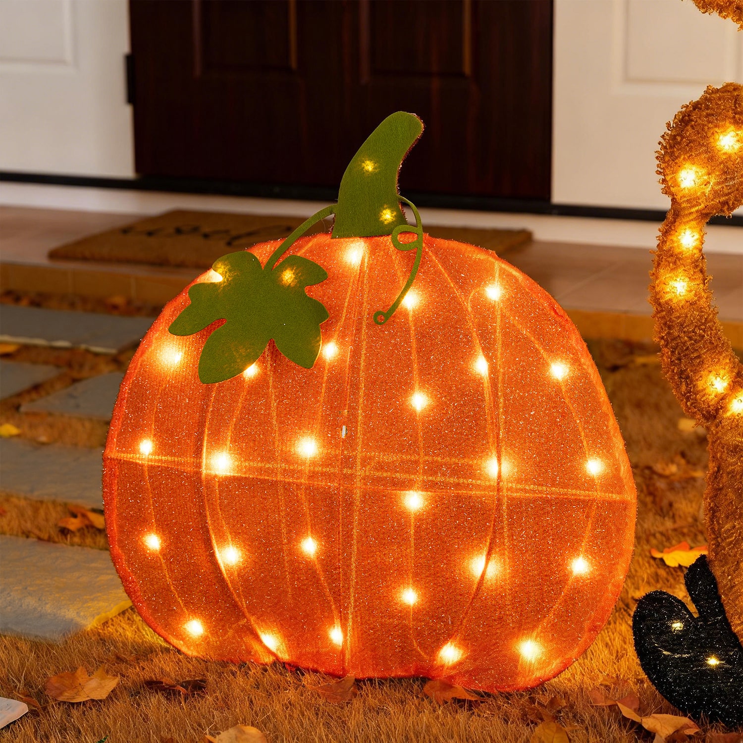 Glitzhome Pumpkin Highland Cow Thanksgiving Yard Art