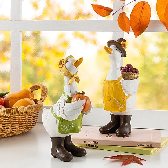 Glitzhome Resin Geese 2-pc. Tabletop Decor