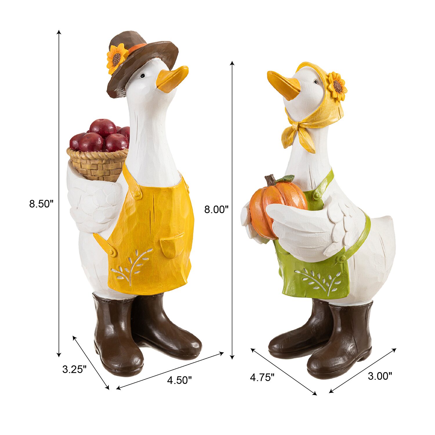 Glitzhome Resin Geese 2-pc. Thanksgiving Tabletop Decor
