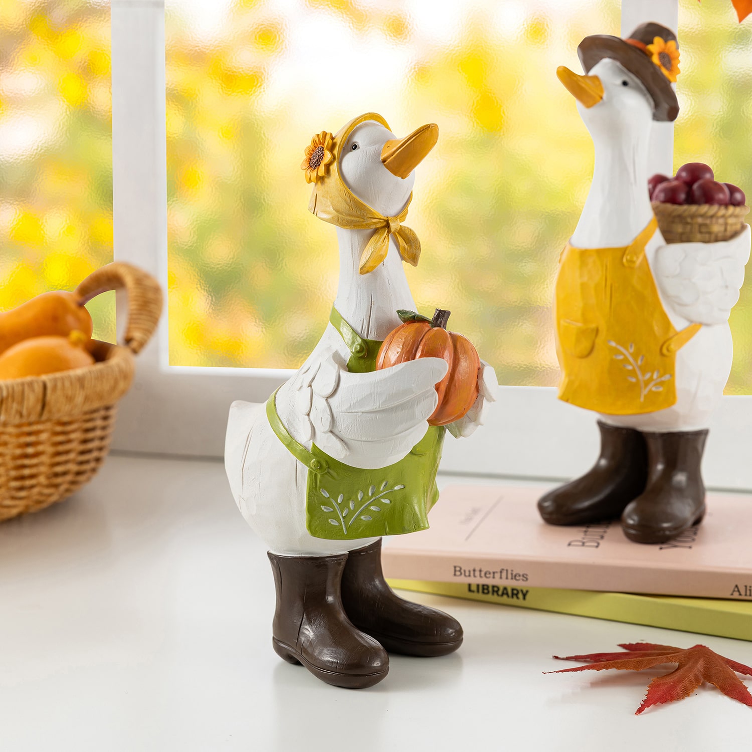 Glitzhome Resin Geese 2-pc. Thanksgiving Tabletop Decor