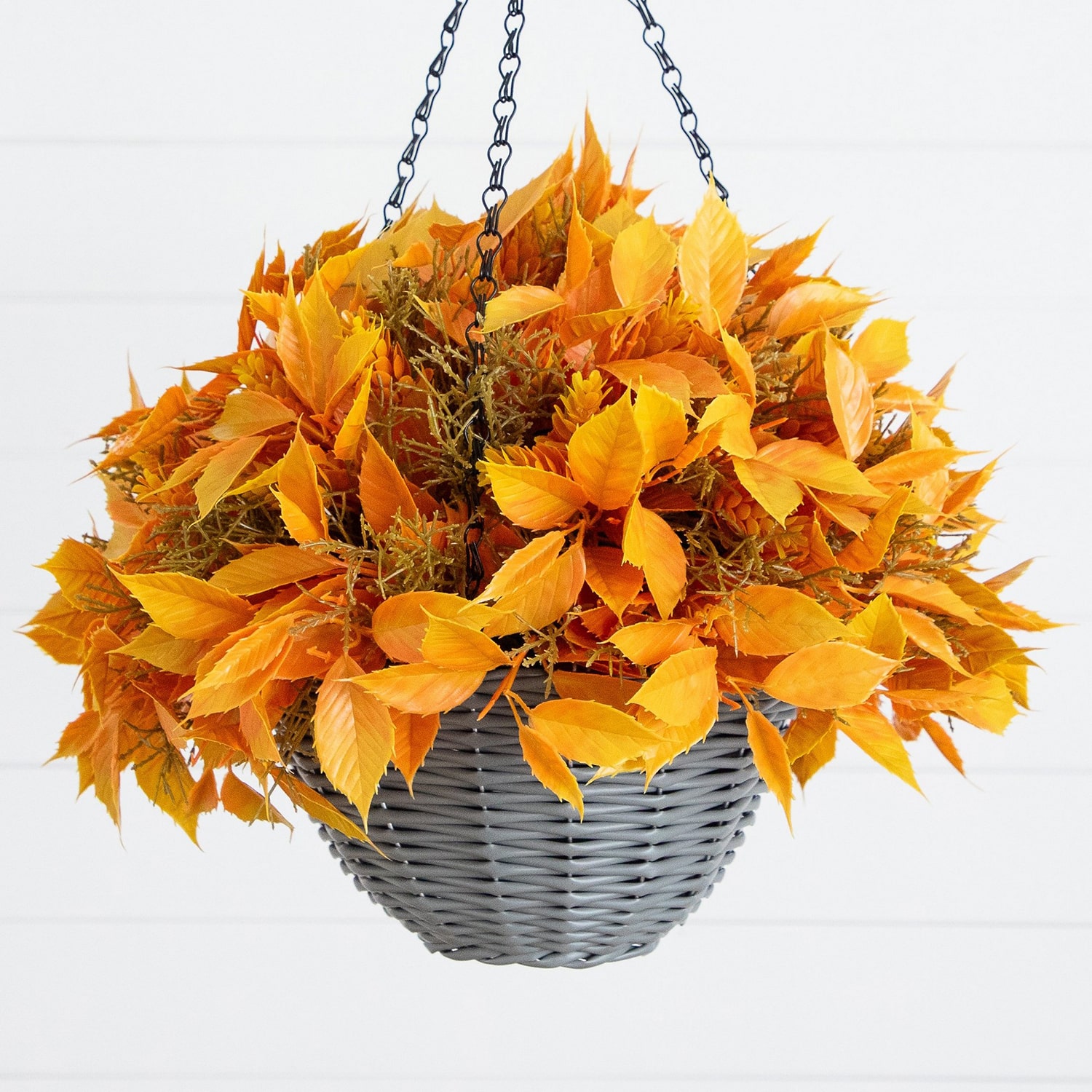 Nearly Natural 22" Foliage Thanksgiving Hanging Basket