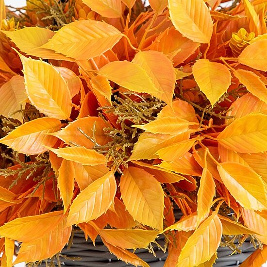 Nearly Natural 22" Foliage Thanksgiving Hanging Basket