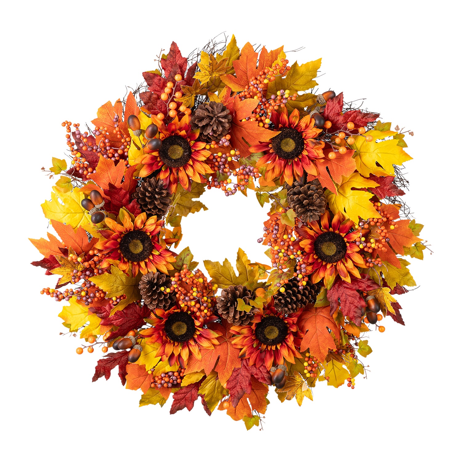 Glitzhome 30" Oversized Sunflower Wreath