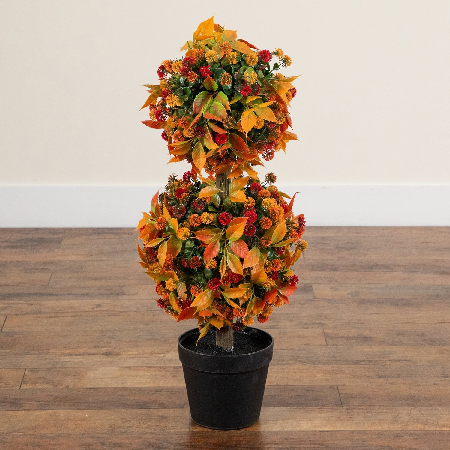 Nearly Natural 3ft Mum Double Thanksgiving Topiary