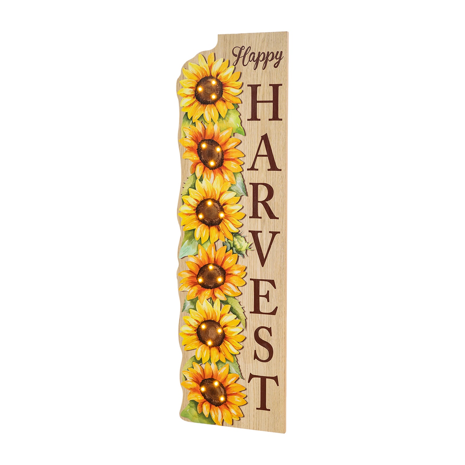 Glitzhome 36" Wood Watercolor Sunflower Thanksgiving Porch Sign