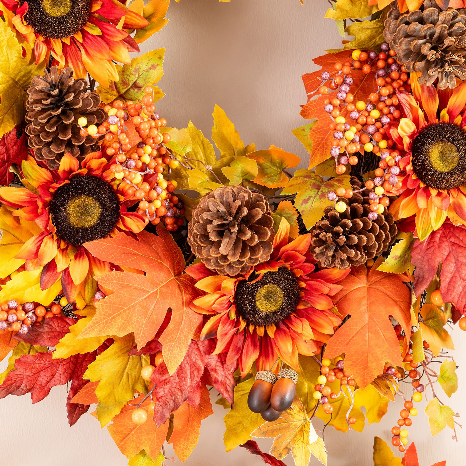 Glitzhome 30" Oversized Sunflower Wreath
