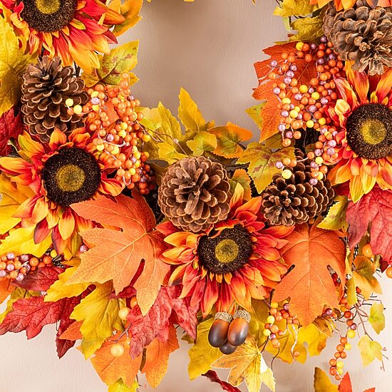 Glitzhome 30" Oversized Sunflower Wreath