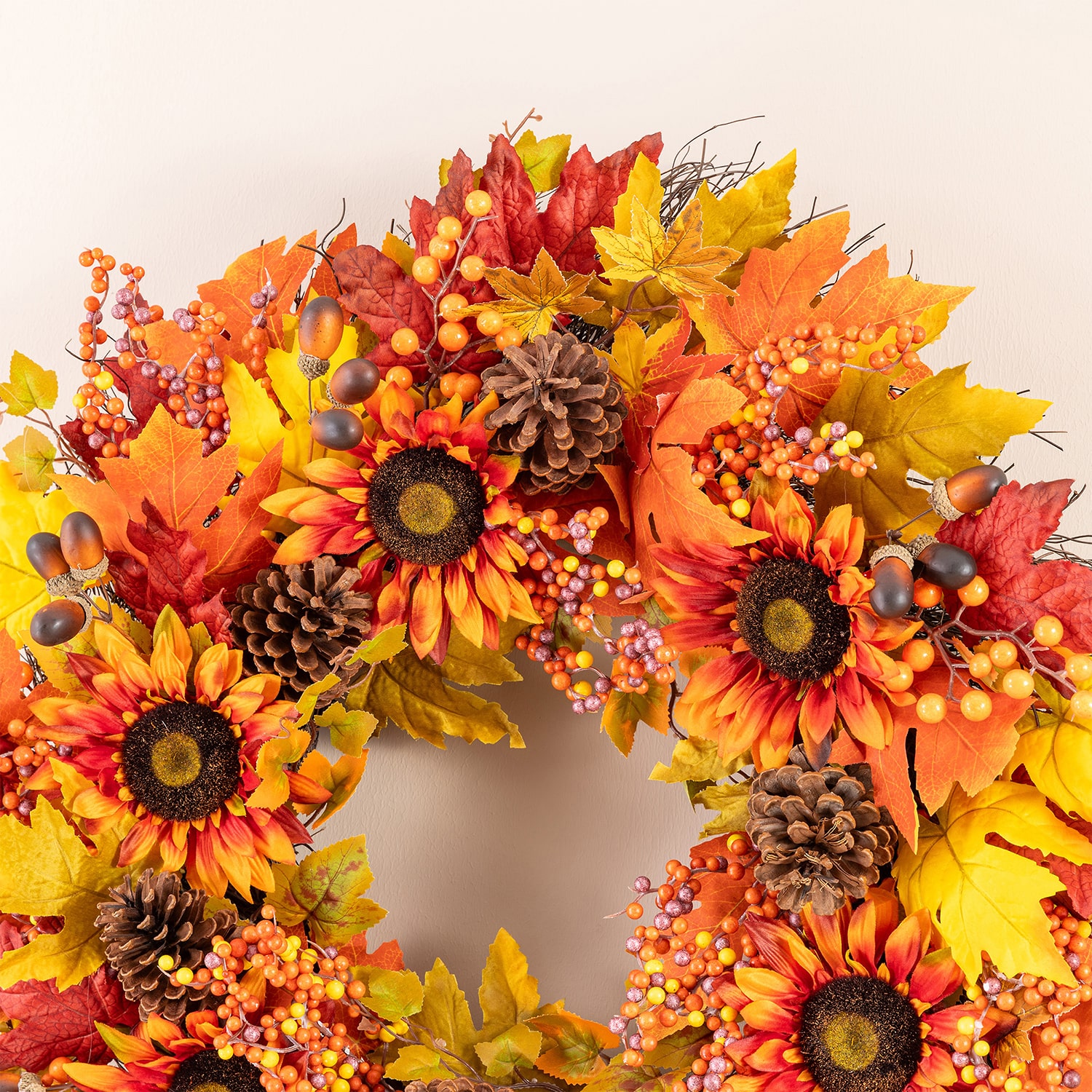 Glitzhome 30" Oversized Sunflower Wreath