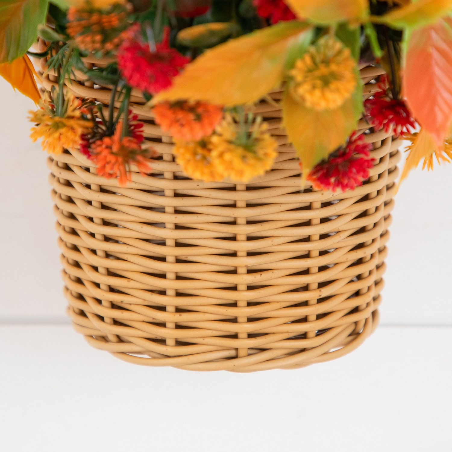 Nearly Natural 14" Mixed Mum Wicker Basket Artificial Plant