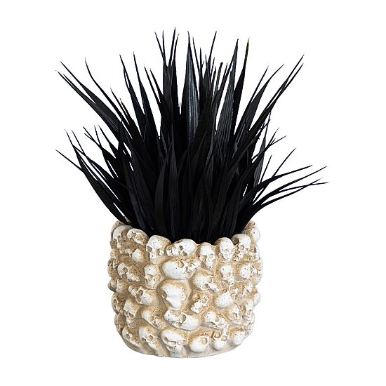 Nearly Natural 9" Black Gothic Skull Artificial Plant