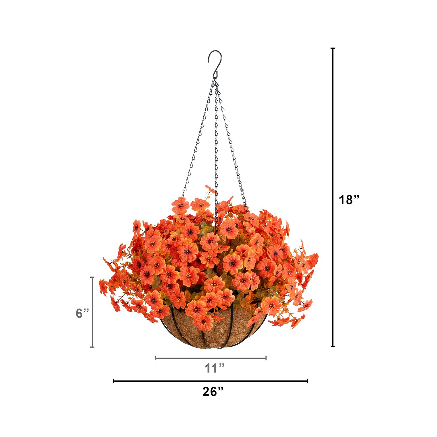 Nearly Natural 26" Daisy Thanksgiving Hanging Basket