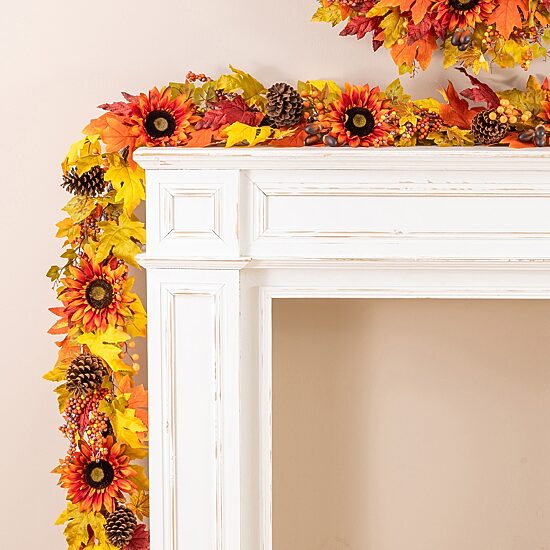 Glitzhome 12" Oversized Sunflower Wreath