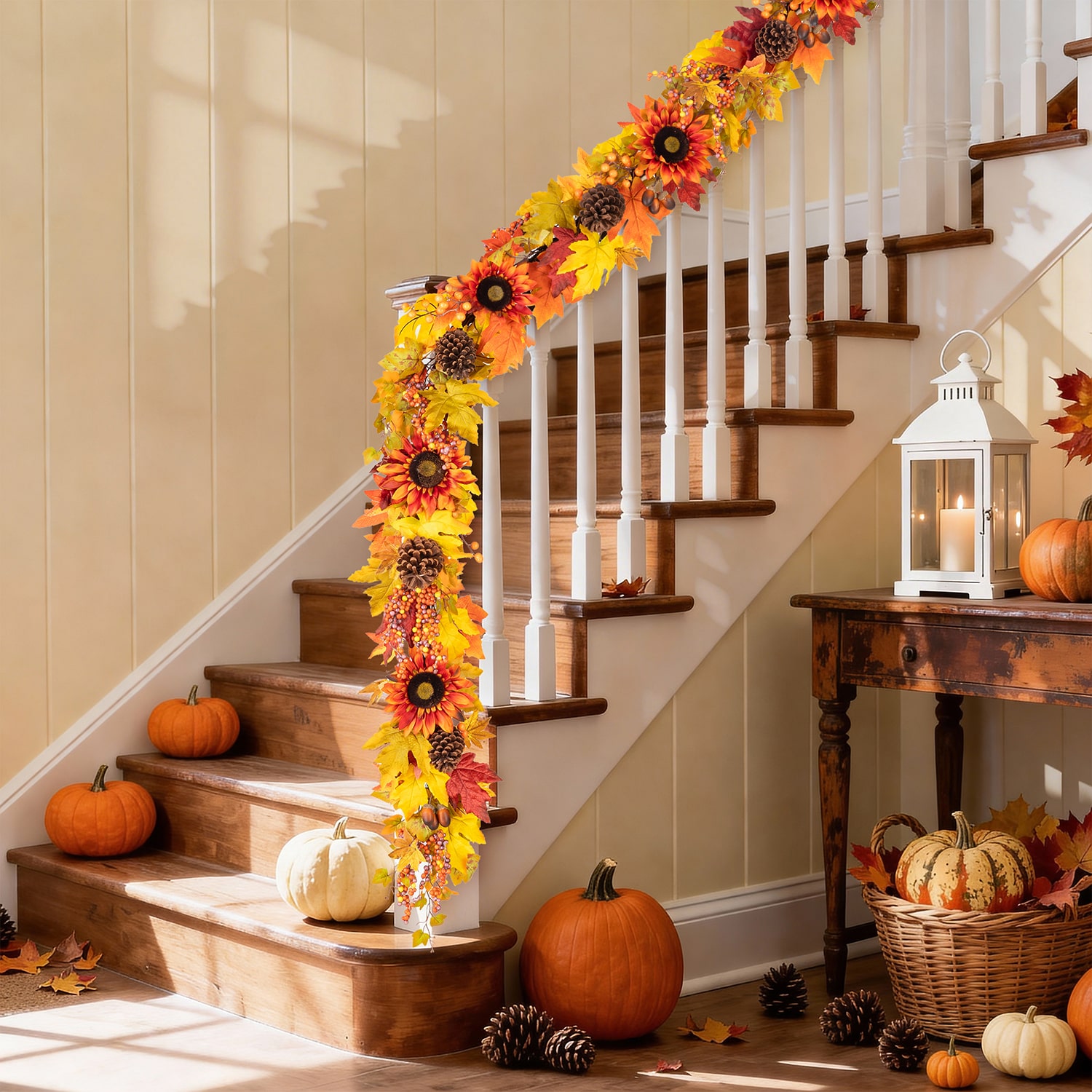 Glitzhome 12" Oversized Sunflower Wreath