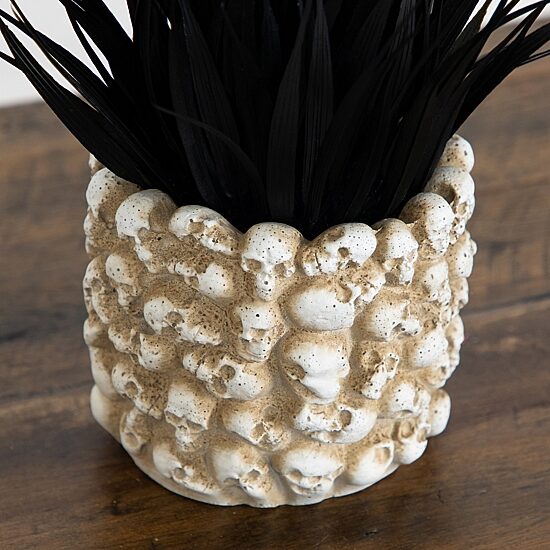 Nearly Natural 9" Black Gothic Skull Artificial Plant