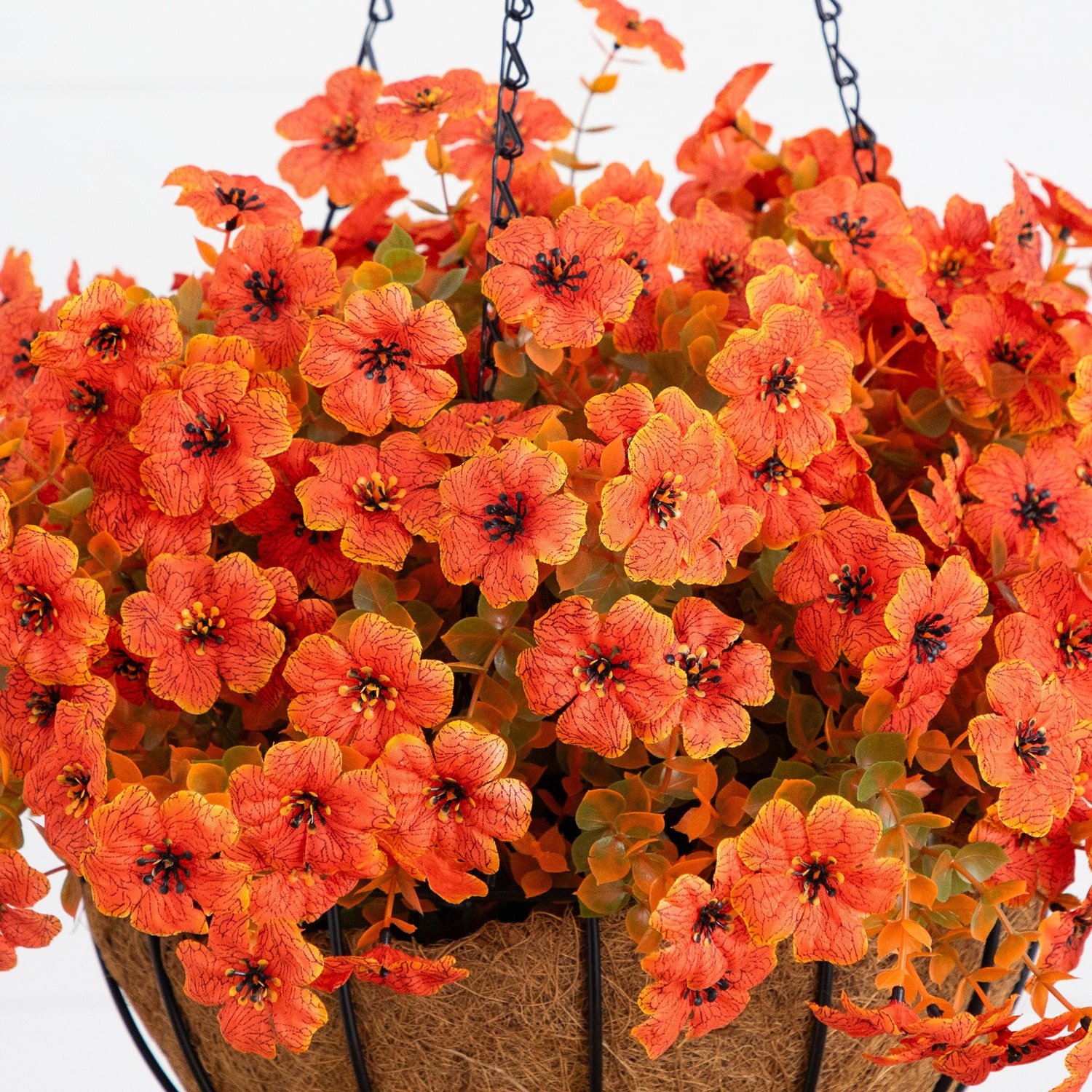 Nearly Natural 26" Daisy Thanksgiving Hanging Basket