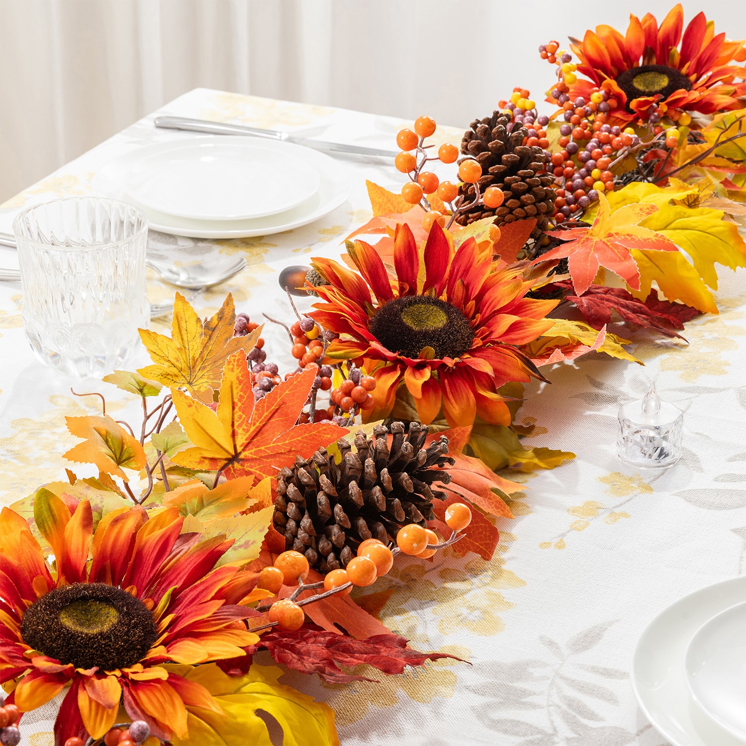 Glitzhome 12" Oversized Sunflower Wreath