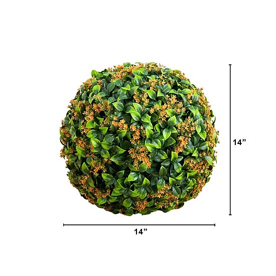 Nearly Natural 15" Flowering Boxwood Artificial Plant
