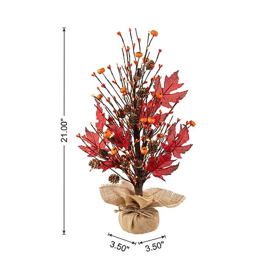 Glitzhome 21" Burgundy Leaves Wreath