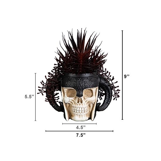 Nearly Natural 9" Warrior Skull Artificial Plant