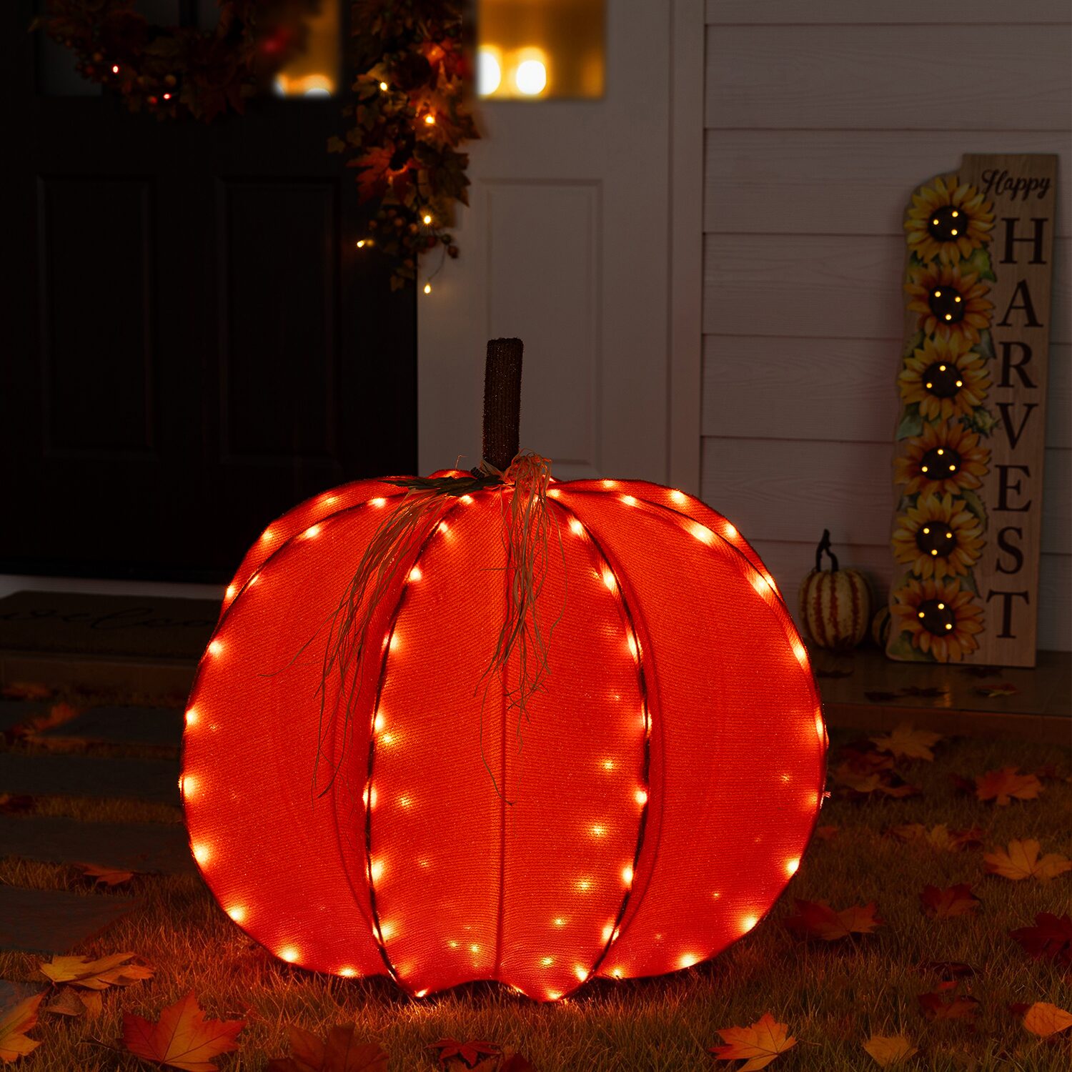 Glitzhome 32" Foldable Pumpkin Thanksgiving Yard Art