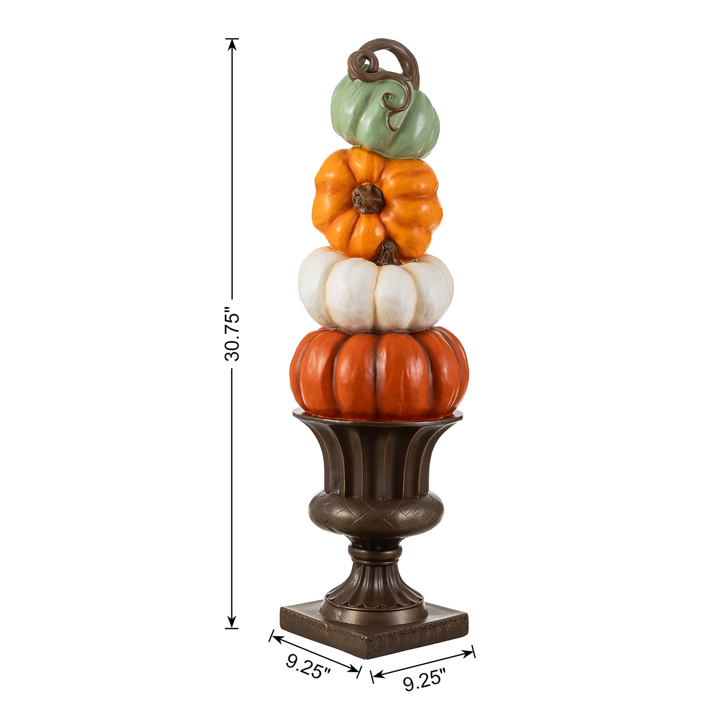Glitzhome 31" Magnesium Oxide Stacked Pumpkin Thanksgiving Porch Sign