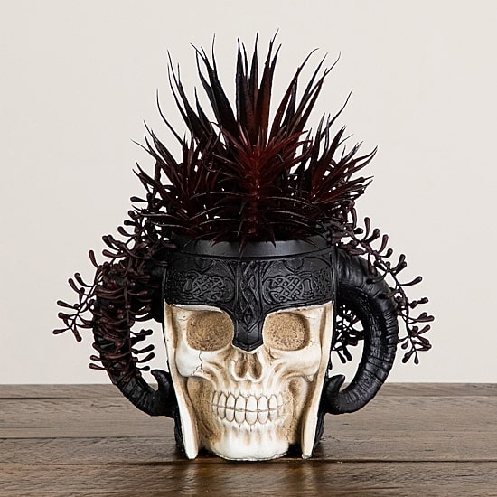 Nearly Natural 9" Warrior Skull Artificial Plant