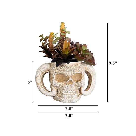 Nearly Natural 9.5" Horned Skull Artificial Plant
