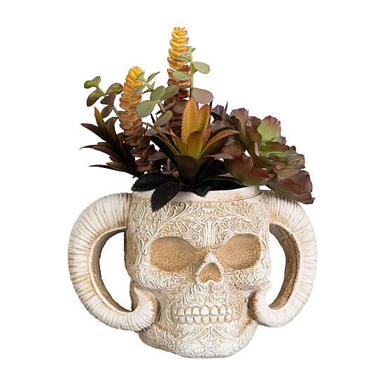 Nearly Natural 9.5" Horned Skull Artificial Plant