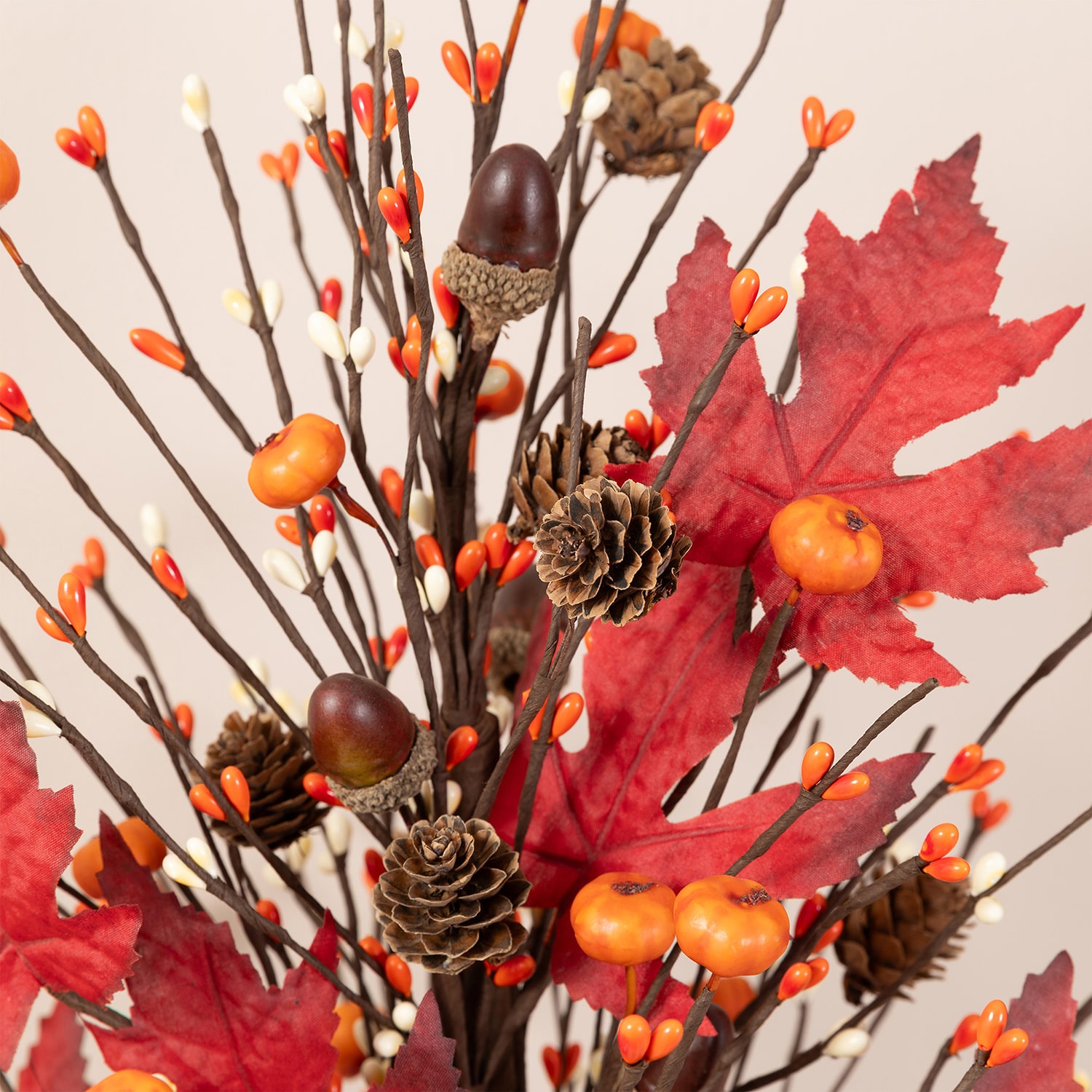 Glitzhome 21" Burgundy Leaves Wreath