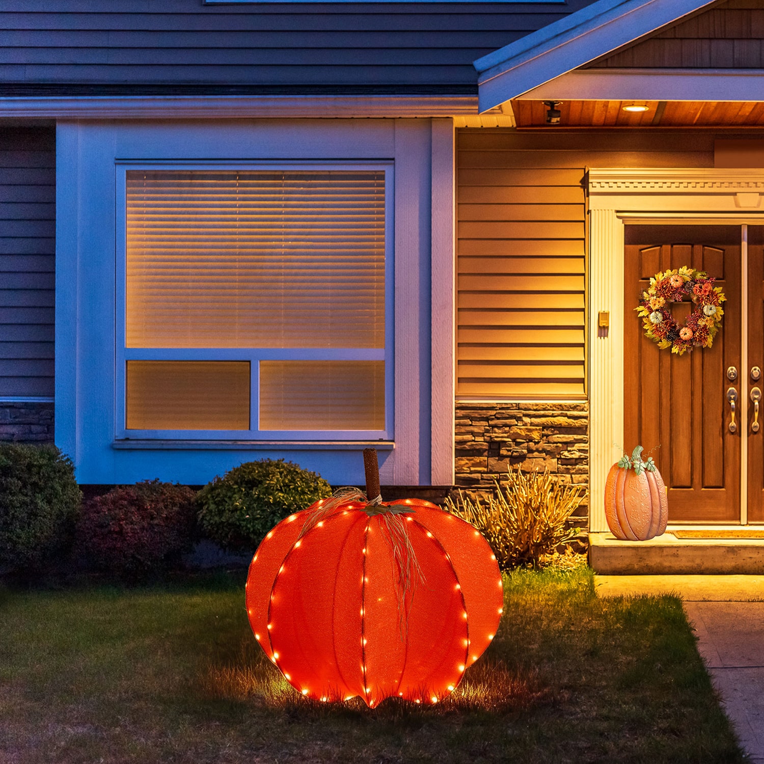 Glitzhome 32" Foldable Pumpkin Thanksgiving Yard Art