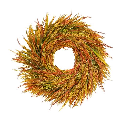 Nearly Natural 28" Wheat Wreath In Yellow