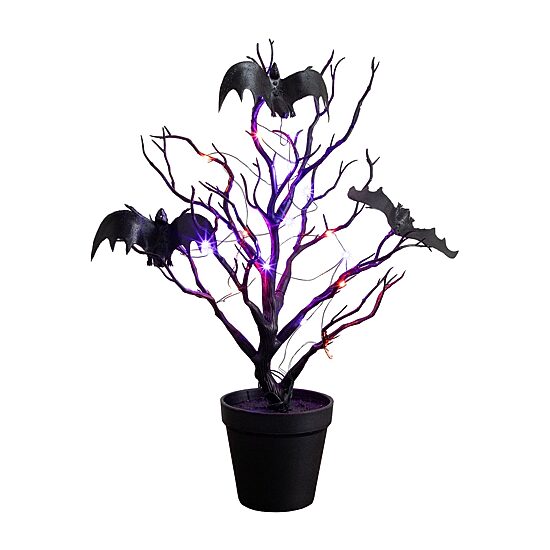Nearly Natural 16" Black Twig Bats 20 Indoor Artificial Tree